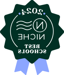 Green Ribbon with text saying "2024 Niche Best Schools"